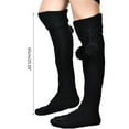 thumbnail image 2 of Autumn Winter Cable Knit Thigh High Boot Socks for Women Solid Color Cute Pompom Over Knee Long Stockings Leg Warmer, 2 of 8
