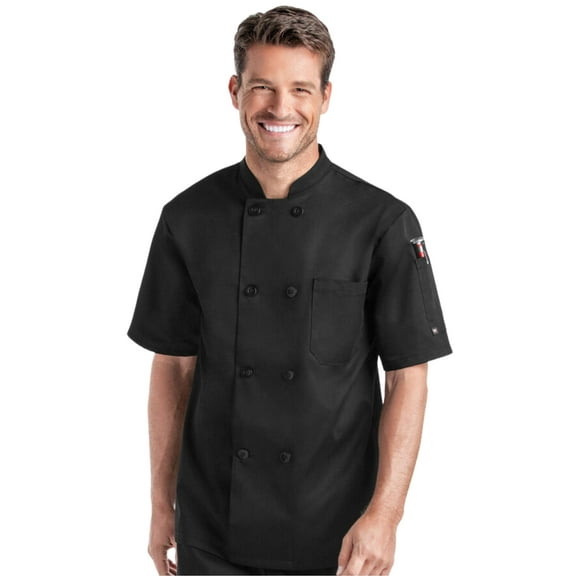 On The Line by ChefUniforms.com Men's Classic Chef Coat (Black, XL)
