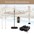 thumbnail image 2 of Costway 10 FT Outdoor Patio Umbrella with 32 Solar LED Lights & Weighted Base, Sandbags Beige, 2 of 10