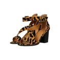 thumbnail image 5 of Women Leopard Asymmetric Open Toe Chunky Heel 18332, 5 of 6