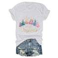 thumbnail image 4 of larppty Christmas Shirts for Women Christmas Tree Printed Tshirts Short Sleeve Round Neck Tops (White, S), 4 of 6