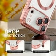 thumbnail image 6 of Dteck Magnetic for iPhone 17 Pro Max Case with Screen Protector, Compatible with MagSafe, Non Yellowing Slim Plating Soft Clear Phone Cover with Full Camera Lens Cover 6.9 Inch,Pink, 6 of 6