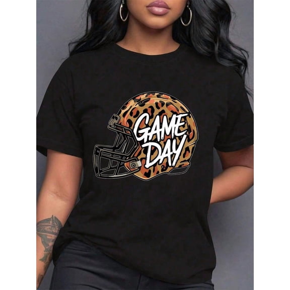 ‌ Football Mom Era T-Shirt - Coquette Bow & Touchdown Print, Plus Size Game Day Top for Sports Fans, Perfect Mother's Day/Christmas/Birthday Gift