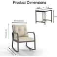 thumbnail image 7 of Wallowsun 3 Pieces Patio Bistro Set Outdoor Rocking Chair w Cushion for Yard Garden Poolside (Off-white), 7 of 7