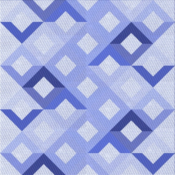 Ahgly Company Machine Washable Indoor Square Transitional Heavenly Blue Area Rugs, 6' Square