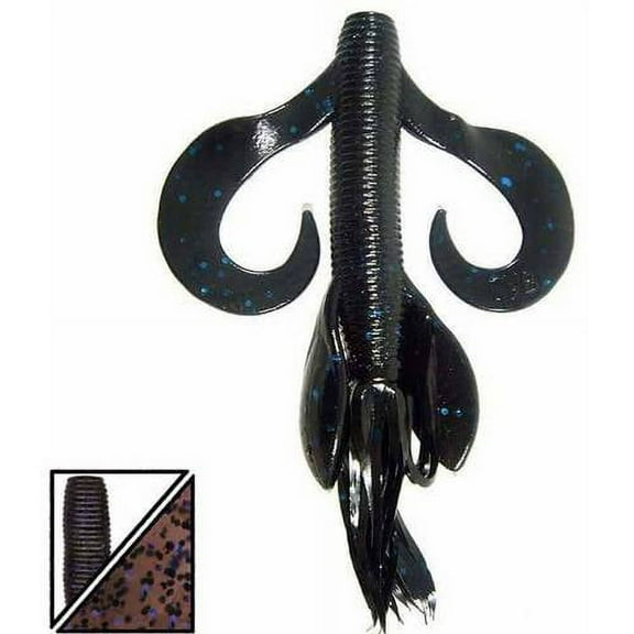 Yamamoto Baits Kreature Soft Bait, 7, 4in, Cinnamon Brown With Large Black & Lar