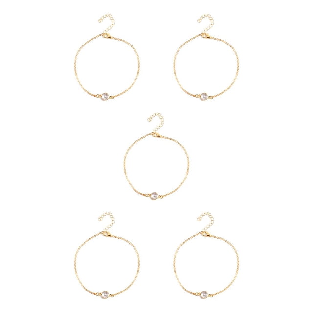 Sonducket Tobillera ajustable Universal resistente oro plata joyería delicada accesorio de moda pulseras de tobillo cadenas de pie para mujer oro Oro 5piezas Sonducket CBP253770