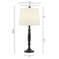thumbnail image 5 of Maxax 3-Piece Table and Floor Lamp Set, Black Metal with White Linen Shades, 5 of 8