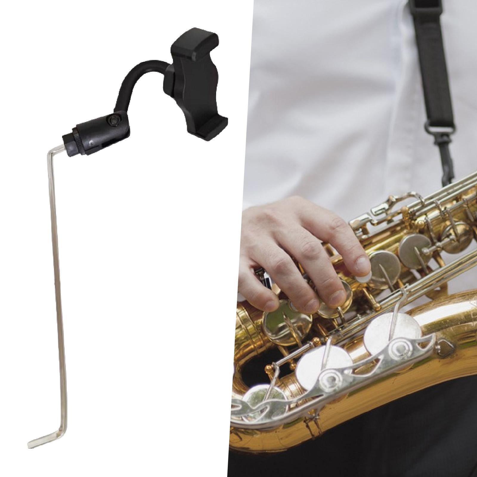 Saxophone Lyre Clip Sheet Music Holder Angle Adjustable Durable ABS Stainless Steel for Marching Band Gigs