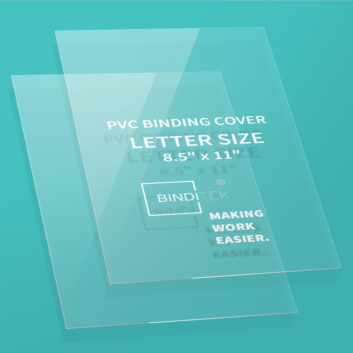 100 Pack 8mil PVC Clear Binding Presentation Covers, Letter Size, 8.5 x 11 Inches, Square Corners, Un-Punched, Office Supplies