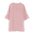 thumbnail image 6 of Womens Tops Dot Chiffon 3/4 Sleeve Beach Cover Up Sheer Trendy Tops, 6 of 9