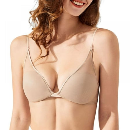 

Valcatch Bralette for Women Girls Teens Low Support Triangle V Neck Bra A-C Cups Strappy Training Bra Padded Wire Free