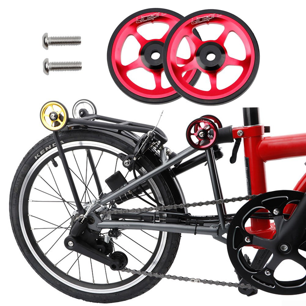 Details about   2Pcs Folding Bike Easywheel for Brompton Bicycle Bearing Wheel Aluminum wit O1D8 