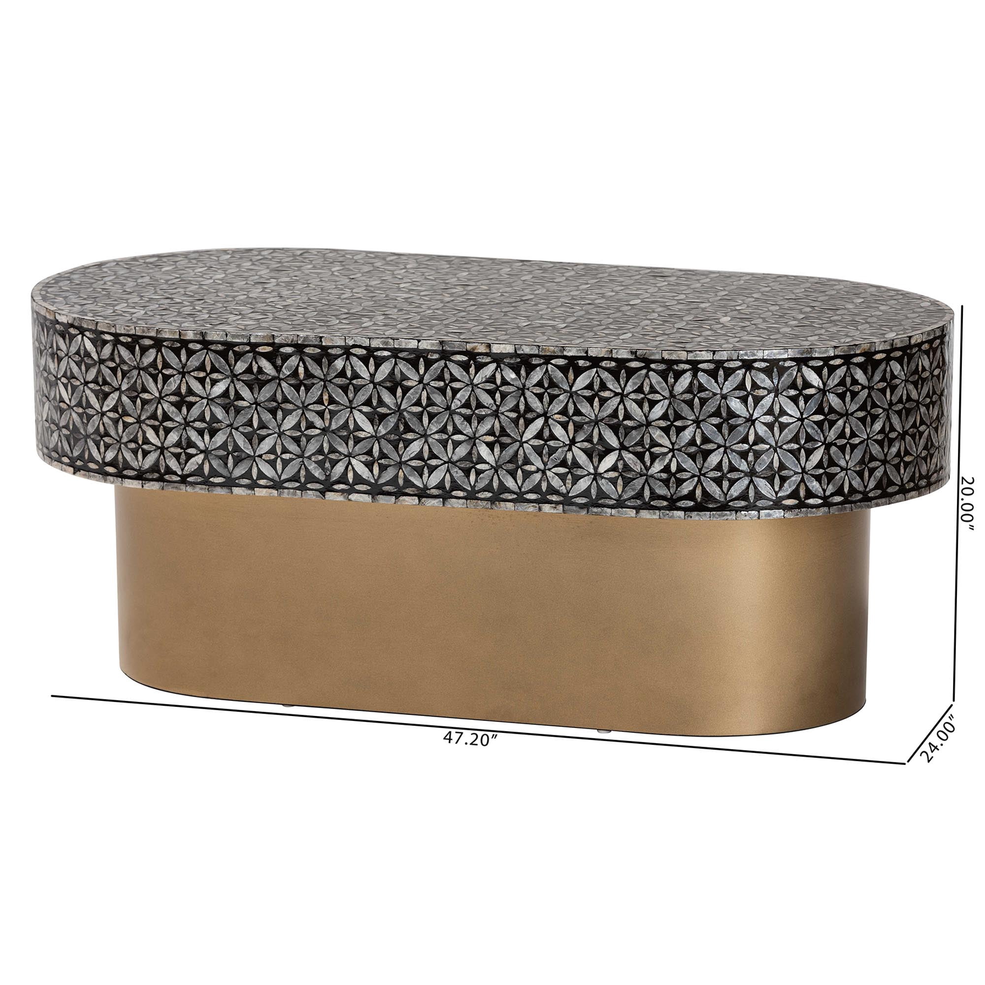 bali & pari Emery Coastal Coffee Table, Black