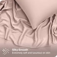 thumbnail image 2 of Bare Home Ensemble de Draps TENCELTM - Lyocell Dérivé de l'Eucalyptus - Grand Lit, Rose Poudré, 2 of 7