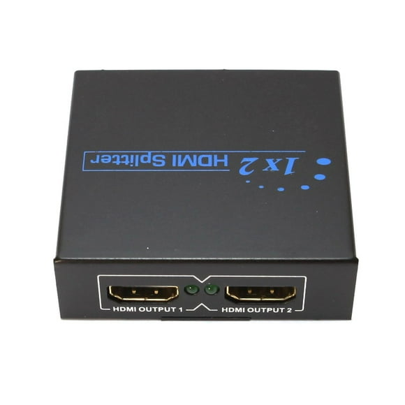 axGear 2 Port HDMI Splitter Box With Power Adapter 1 to 2 Monitor HD TV Mirror
