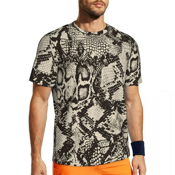 T Shirt For Men Vintage Snakeskin Gym Summer Snake Skin Print Animal Vintage T-Shirts Harajuku Tshir