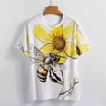 thumbnail image 3 of Happy Cute Bees T Shirts Basic T-Shirt Short Sleeve Ladies Tee Shirt Summer Graphic Clothing, 3 of 6
