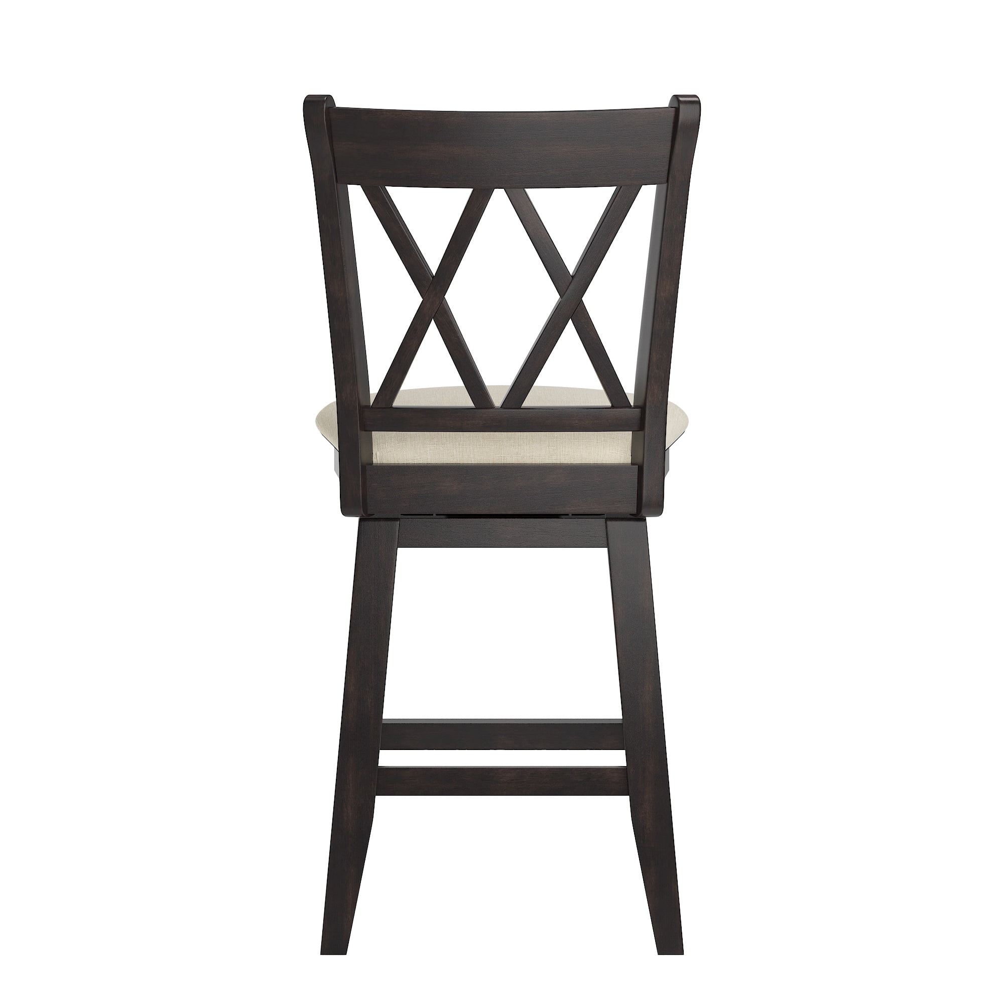 Weston Home Sheena Farmhouse Square Swivel X-Back 24" Counter Height Stool, Antique Black