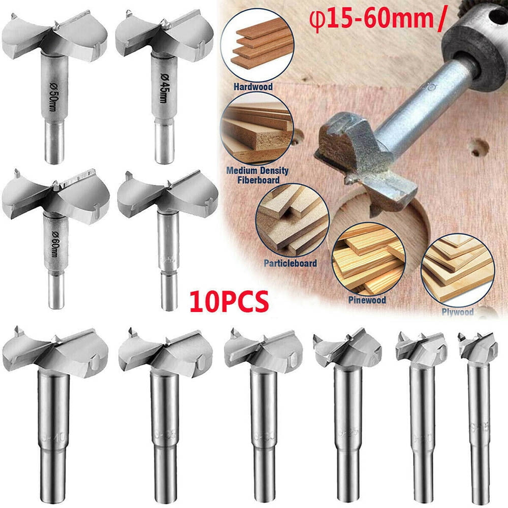 6* 30-60mm Woodworking Drill Bit Boring Hole Saw Set For Wood Plastic Tool 