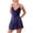 Blue, variant on Women Lace Mesh Slip Lingerie Chemise Soft Sheer Lightweight Solid Color Summer Sleepwear V Neck Spaghetti Strap Loose Flowy Breathable Home Date Night Night Dress