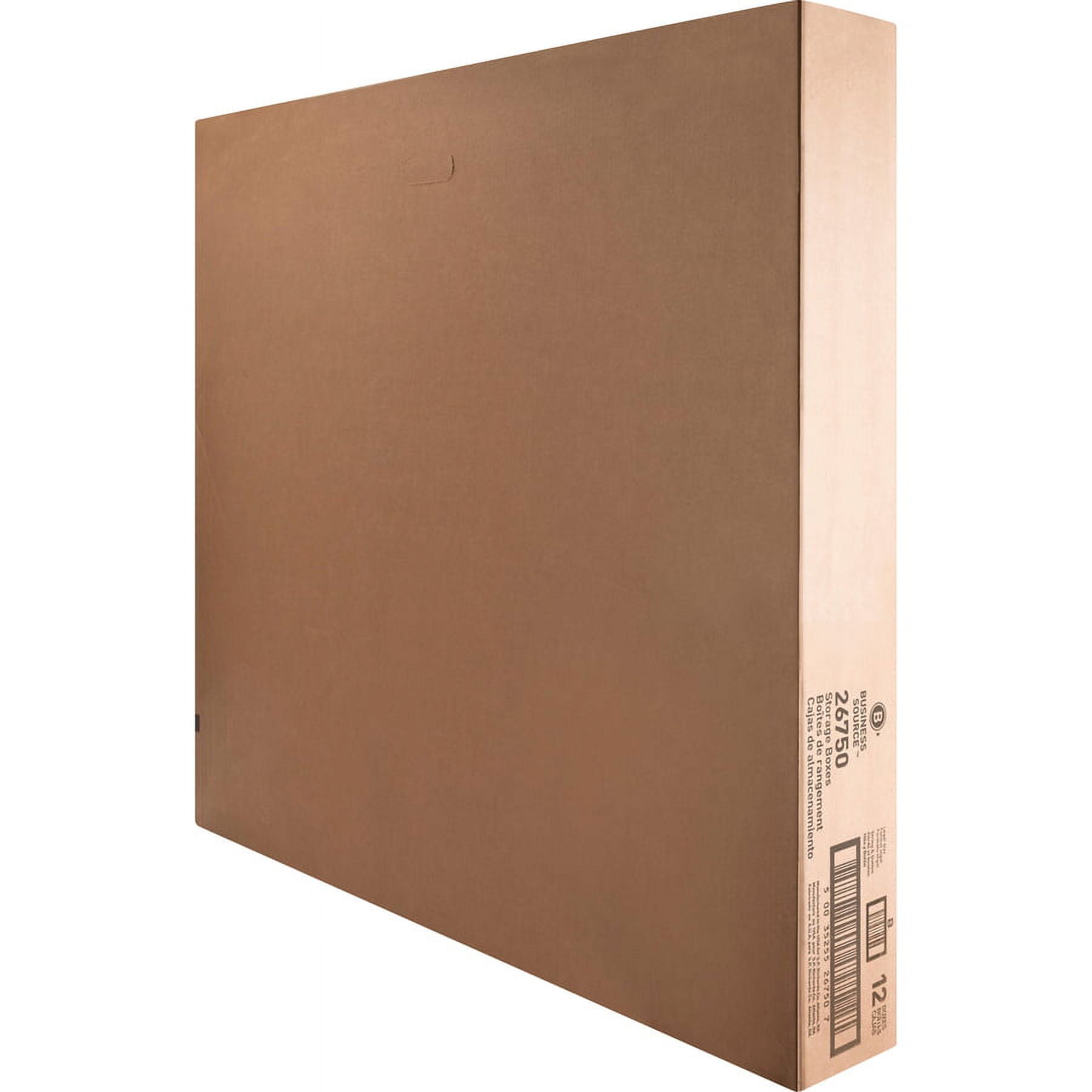 Business Source Light Duty Legal Size Storage Box - External Dimensions: 15" Width X 24" Depth X 10"height - Media Size Supported: Legal - String/button Tie Closure - Light Duty - Stackable - White -