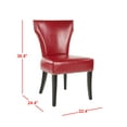thumbnail image 3 of SAFAVIEH Jappic Contemporary Bicast Leather Solid Dining Side Chair, Red (Set of 2), 3 of 10