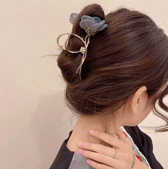 Sassy Series Blue Shark Clip - Strong Grip for Thick Hair, Elegant Design for Everyday Use