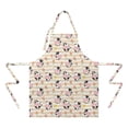 thumbnail image 2 of Beige Cow Flower Pattern Apron-Garden Aprons for Women with Pockets-Cotton Linen Waterproof Kitchen Cooking Gardening Aprons Adjustable for Kitchen,Cooking,BBQ and Salon 33x27 Inch, 2 of 7
