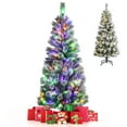 thumbnail image 1 of Gymax 5 ft Pre-lit Snow Flocked Artificial Christmas Tree w/ Multi-Color LED Lights, 1 of 10