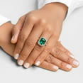 thumbnail image 2 of PEORA 6 Carats Created Colombian Emerald Lab Grown Diamond Ring in 14K Yellow Gold, Emerald Cut, Size 6.5, 2 of 5