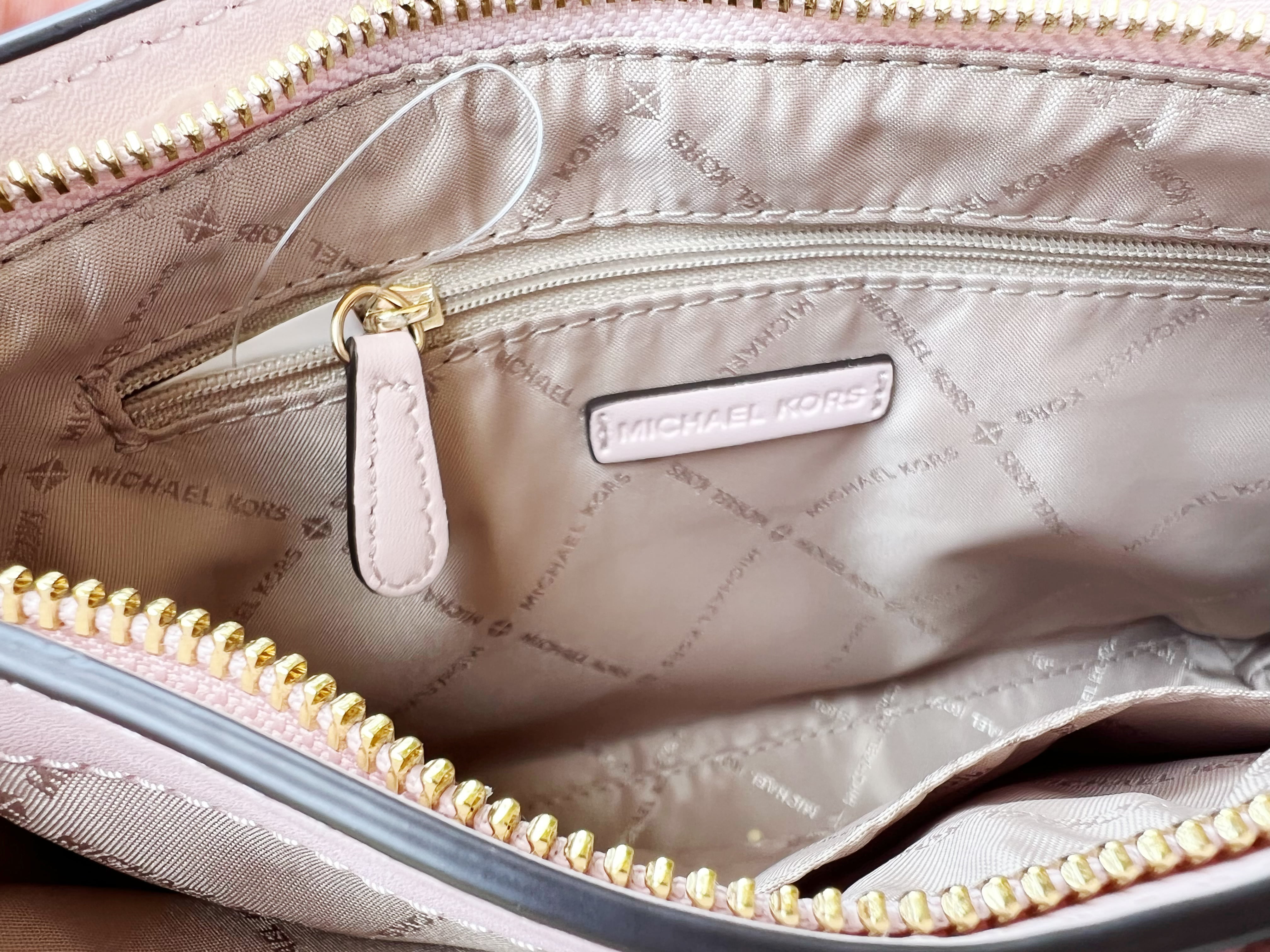 Michael Kors Trisha Medium Triple Compartment Crossbody Bag Rose Pink  Leather: Handbags