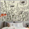 thumbnail image 2 of Chilfamy  Plant Floral Tapestry Herbs Wild Flower Nature Botanical Vintage Blossom Garden Aesthetic Sketch Trendy Modern Wall Hanging Bedroom Living Room Decor 40x60inch, 2 of 6