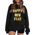 thumbnail image 1 of Gibobby Sudadera oversize mujer Sudaderas Camisa de Cuello Redondo Sólido de Manga Larga para Mujer atlético(Negro,XL), 1 of 3