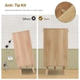 thumbnail image 2 of 6 Drawer Double Dresser for Bedroom, Dresser for Closet, Wood Boho Dressers with Solid-Wood Legs, Chest of Drawers, Beside Table for Entryway, Living Room, Natural, 2 of 7