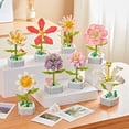 thumbnail image 3 of Ramo de rosas de orquídeas, hermoso bloque de flores suculentas, bloques de construcción en maceta, Kit romántico de montaje, juguete de construcción, regalo para niña, 3 of 4