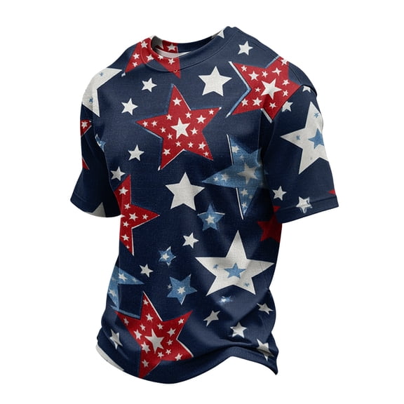 CIENVNSTG USA Flag Distressed Print T Shirt for Men 4th of July Themed Short Sleeve Crew Neck Casual Fit Patriotic Tee for Independence Day and Summer Daily Use Black L