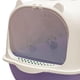 thumbnail image 4 of Inodoro para gatos cerrado con capucha, caja de arena para gatos, bandeja de arena para gatos, fácil limpieza con violeta blanco, 4 of 9