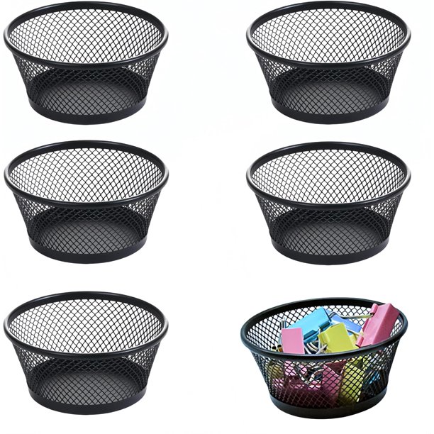 Cesta De Almacenamiento De Malla Para Escritorio Organizador De Clips Para Papel 6 piezas De Soporte De Malla Para Escritorio Recipiente De Almacenamiento De Accesorios Para Mantener El Escritorio