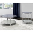 thumbnail image 3 of Frostine Round Chrome and Tempered Glass Cocktail Table, 3 of 8
