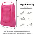 thumbnail image 3 of Djiypn Shoe Bags for Travel - Portable Oxford&nbsp;Shoes Storage Bag, Side Mesh Windows Shoe Pouch, Shoe Packing Cubes for Men Women - (Hot Pink, 1Pack), 3 of 5