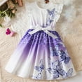 thumbnail image 2 of YunPes Toddle Girls Dress Baby Girl Ruffle Sleeve Floral Dresses Butterfly Pattern Dresses Holiday Photography Casual Dress, 2 of 4