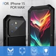 thumbnail image 3 of Dteck for iPhone 15 Pro Metal Case with Screen Protector Camera Protector Military Rugged Heavy Duty Shockproof Case with Stand Full Cover Tough Kickstand case for iPhone 15 Pro, black, 3 of 8
