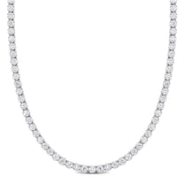 Created Forever Women's 7 CT Lab Created Diamond 14K White Gold Tennis Tennis Necklace (G-H, VS1-VS2)