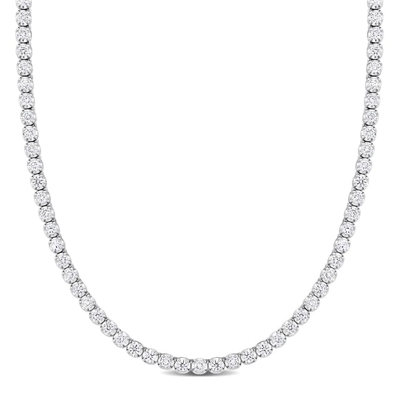Created Forever Women's 7 CT Lab Created Diamond 14K White Gold Tennis Tennis Necklace (G-H, VS1-VS2)