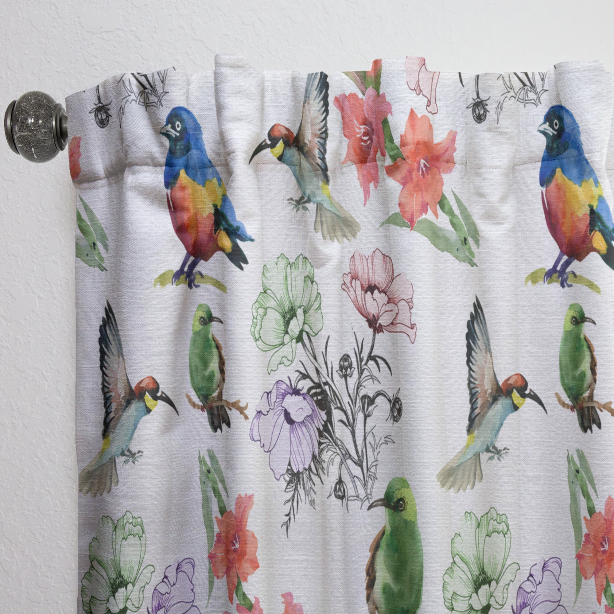 Designart 'Blossom Pink LVI' Floral Curtain Panel