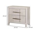 thumbnail image 5 of Varos 24 Inch Wood Nightstand, 2 Drawers, Nickel Bar Handles, Crisp White, 5 of 5