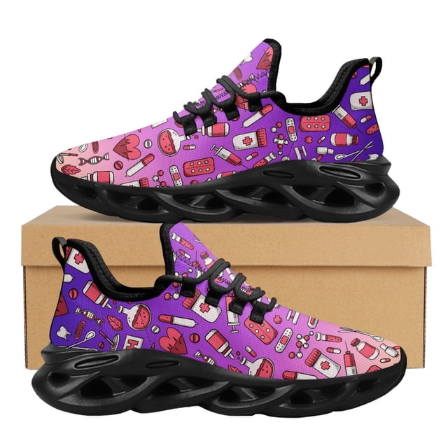 Zapatillas de running antideslizantes para mujer, zapatillas clásicas, diseño de herramientas médicas, zapatos con plataforma y amortiguación para mujer