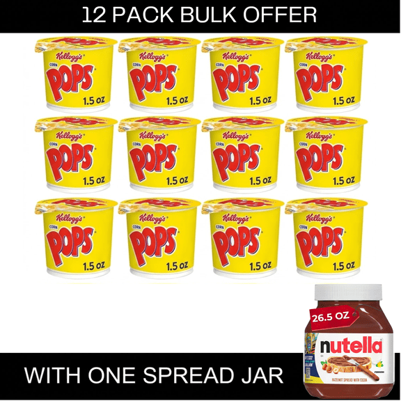 Kellogg's Corn Pops Cold Breakfast Cereal Cup, 8 Vitamins and Minerals, Single Serve, Original, 1.5oz Cup (1 Cup)