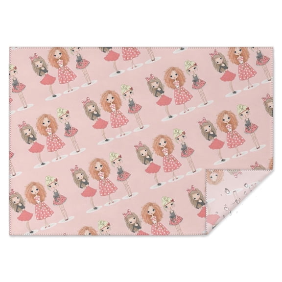 Doll Princess Pattern Rectangle Tablecloth 60"x84",Waterproof Polyester Rectangle Table Cloth, Wipeable Spillproof Polyester Tablecloth for Dining, Camping, Indoor and Outdoor